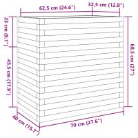 vidaXL Odlingslåda vit 70x40x68,5 cm massiv furu - Bild 10