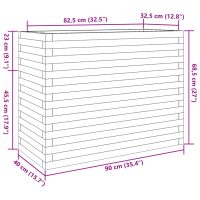 vidaXL Odlingslåda vit 90x40x68,5 cm massiv furu - Bild 10