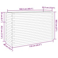 vidaXL Odlingslåda vit 110x40x68,5 cm massiv furu - Bild 10