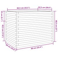 vidaXL Odlingslåda vit 90x60x68,5 cm massiv furu - Bild 10