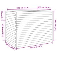 vidaXL Odlingslåda vaxbrun 90x60x68,5 cm massiv furu - Bild 10