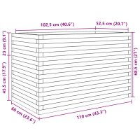 vidaXL Odlingslåda vit 110x60x68,5 cm massiv furu - Bild 10