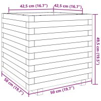 vidaXL Odlingslåda vit 50x50x49,5 cm massiv furu - Bild 10