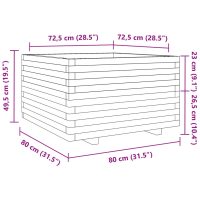 vidaXL Odlingslåda vit 80x80x49,5 cm massiv furu - Bild 10