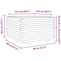 vidaXL Odlingslåda vaxbrun 80x80x49,5 cm massiv furu - Bild 10