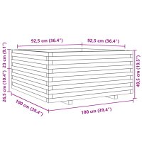 vidaXL Odlingslåda vit 100x100x49,5 cm massiv furu - Bild 10