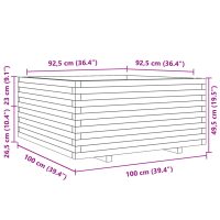 vidaXL Odlingslåda vaxbrun 100x100x49,5 cm massiv furu - Bild 10