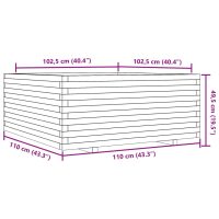 vidaXL Odlingslåda vit 110x110x49,5 cm massiv furu - Bild 10