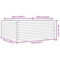 vidaXL Odlingslåda vaxbrun 110x110x49,5 cm massiv furu - Bild 10