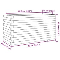 vidaXL Odlingslåda vit 90x40x49,5 cm massiv furu - Bild 10