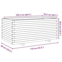 vidaXL Odlingslåda vit 110x60x49,5 cm massiv furu - Bild 10