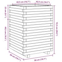 vidaXL Odlingslåda vaxbrun 50x50x72,5 cm massiv furu - Bild 10