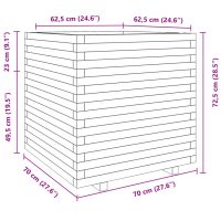 vidaXL Odlingslåda vit 70x70x72,5 cm massiv furu - Bild 10