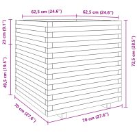 vidaXL Odlingslåda vaxbrun 70x70x72,5 cm massiv furu - Bild 10