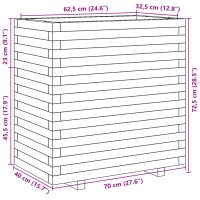 vidaXL Odlingslåda vaxbrun 70x40x72,5 cm massiv furu - Bild 10