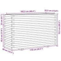 vidaXL Odlingslåda vit 110x40x72,5 cm massiv furu - Bild 10