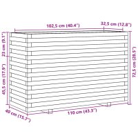 vidaXL Odlingslåda vaxbrun 110x40x72,5 cm massiv furu - Bild 10