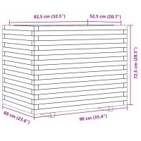 vidaXL Odlingslåda vit 90x60x72,5 cm massiv furu - Bild 10