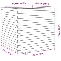 vidaXL Odlingslåda vaxbrun 70x70x72 cm massiv furu - Bild 10