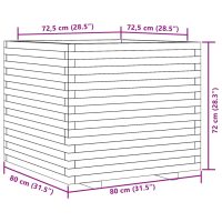 vidaXL Odlingslåda vaxbrun 80x80x72 cm massiv furu - Bild 10