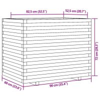 vidaXL Odlingslåda vaxbrun 90x60x72 cm massiv furu - Bild 10