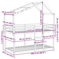 vidaXL Våningssäng med tak 80x200 cm massiv furu - Bild 12