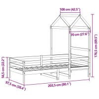 vidaXL Dagbädd med tak 90x200 cm massiv furu - Bild 12