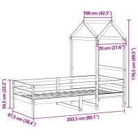 vidaXL Dagbädd med tak vit 90x200 cm massiv furu - Bild 12