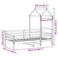 vidaXL Dagbädd med tak 90x200 cm massiv furu - Bild 12