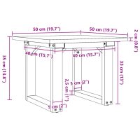 vidaXL Soffbord O-ram 50x50x35 cm massiv furu och gjutjärn - Bild 10