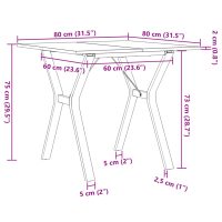 vidaXL Matbord Y-ram 80x80x75 cm massiv furu och gjutjärn - Bild 10