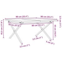 vidaXL Soffbord X-ram 90x90x45,5 cm massiv furu och gjutjärn - Bild 10