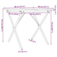 vidaXL Matbord X-ram 80x80x75,5 cm massiv furu och gjutjärn - Bild 10