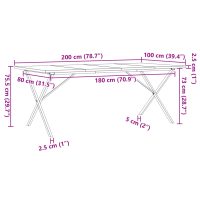 vidaXL Matbord X-ram 200x100x75,5 cm massiv furu och gjutjärn - Bild 10