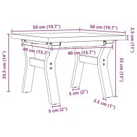 vidaXL Soffbord Y-ram 50x50x35,5 cm massiv furu och gjutjärn - Bild 10