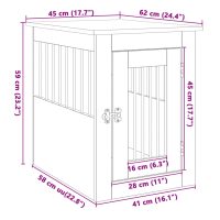 vidaXL Hundbur/sidobord sonoma-ek 45x62x59 cm konstruerat trä - Bild 11