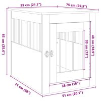 vidaXL Hundbur/sidobord sonoma-ek 55x75x65 cm konstruerat trä - Bild 11