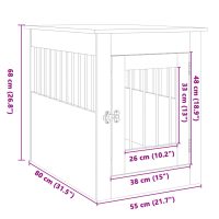 vidaXL Hundbur/sidobord sonoma-ek 55x80x68 cm konstruerat trä - Bild 11