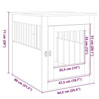 vidaXL Hundbur sonoma-ek 64,5x80x71 cm konstruerat trä - Bild 11