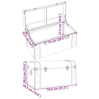 vidaXL Skattkista med spärrar mörkbrun 79,5x39,5x39,5 cm plywood - Bild 11