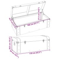 vidaXL Skattkista med spärrar mörkbrun 110x50x39,5 cm plywood - Bild 11