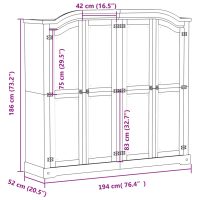 vidaXL Garderob Corona 194x52x186 cm massiv furu - Bild 9