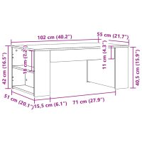 vidaXL Soffbord sonoma-ek 102x55x42 cm konstruerat trä - Bild 9