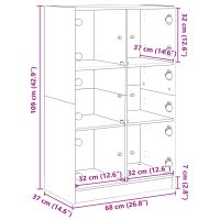 vidaXL Skåp med dörrar svart 68x37x109 cm konstruerat trä - Bild 12