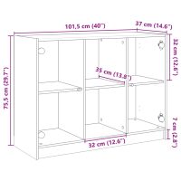 vidaXL Byrå rökfärgad ek 102x37x75,5 cm konstruerat trä - Bild 11