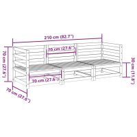 vidaXL Soffgrupp för trädgården 3 delar vaxbrun massiv furu - Bild 9