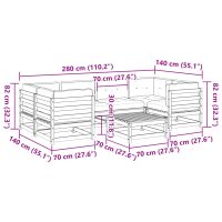 vidaXL Soffgrupp för trädgården med dynor 7 delar impregnerad furu - Bild 12