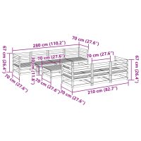 vidaXL Soffgrupp för trädgården 8 delar vaxbrun massiv furu - Bild 11