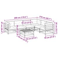 vidaXL Soffgrupp för trädgården med dynor 7 delar impregnerad furu - Bild 12
