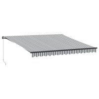 vidaXL Markis manuellt infällbar antracit&vit 400x300 cm - Bild 2